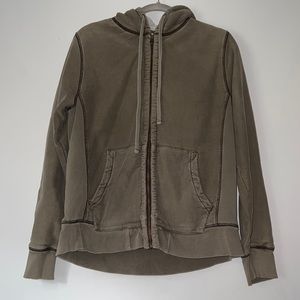 Medium Distressed Fleece Lined Zip Up Hoodie